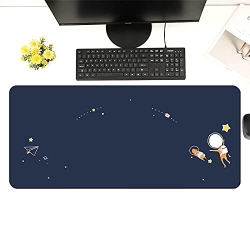 Dhsbd Blauwe Cartoon Print Muismat Grote Lock Edge Soft Gaming Mousepad