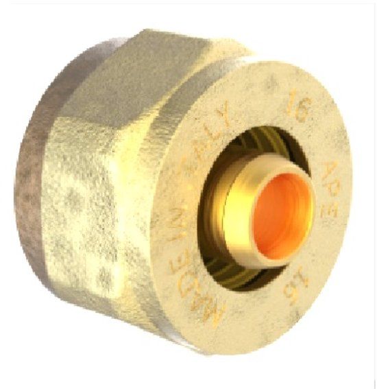 KIRCHHOFF MS Schroefverbinding - Blanco - 16 mm x 1/2"BI - Knelfitting Voor Meerlagen Buis