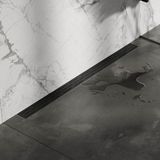 Brauer Douchegoot met Standaard Rooster en Flens Voor Wandmontage - 100 cm - Zwart
