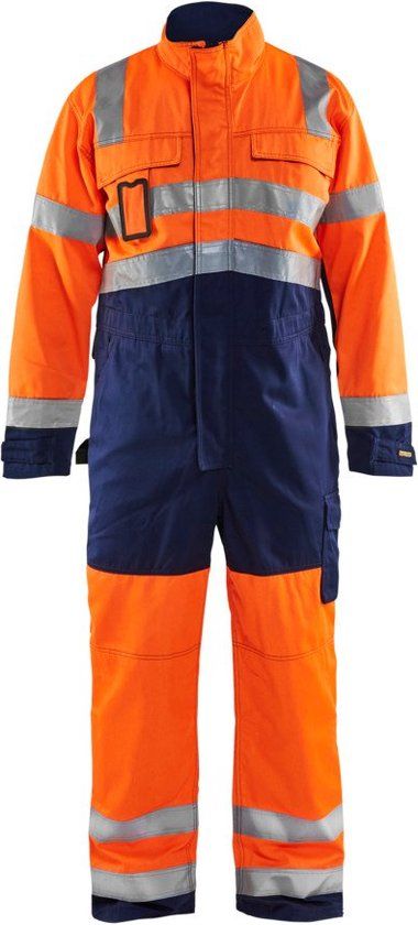 Blåkläder Overall High-Vis 6373-1804 - High Vis Oranje/Marineblauw - Maat 46