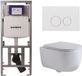 Geberit QeramiQ Dely Swirl Toiletset - Suspendu - Réservoir encastré - Sans bride - Cuvette à fond creux - PK - Double chasse - Fermeture douce - Céramique - Blanc brillant