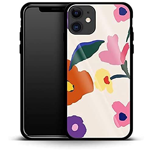 caseable iPhone 11 Luxe Glass Case - Colorful Floral Design