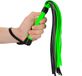 Shots Ouch! OU756GLO Flogger Glow in the Dark Neon Green/Black
