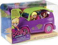 Polly Pocket Mattel Polly Pocket Duik en Glij Auto met Figuurtje