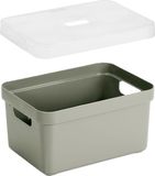 Sunware Opbergbox Sigma - mand - lichtgroen - 5 liter - kunststof - transparante deksel - 25 x 18 x 12 cm
