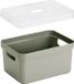 Sunware Opbergbox Sigma - mand - lichtgroen - 5 liter - kunststof - transparante deksel - 25 x 18 x 12 cm