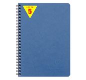 Clairefontaine 785664Cpack Age Bag Pak met 5 Notitieboekjes met Opbergvakken Blauw - A5 14,8x21 cm - 120 Uitscheurbare Pagina's Gelijnd + 3 Tabs met Opbergvak - Omslag Karton met Lederkorrel
