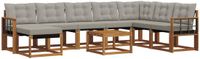 vidaXL - Hoek loungeset - Acacia hout - Naturel en lichtgrijs