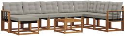 vidaXL - Hoek loungeset - Acacia hout - Naturel en lichtgrijs