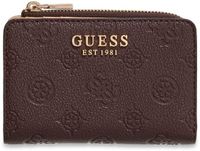 GUESS Blake SLG Zip Around Card Case Brown Logo donkerbruin