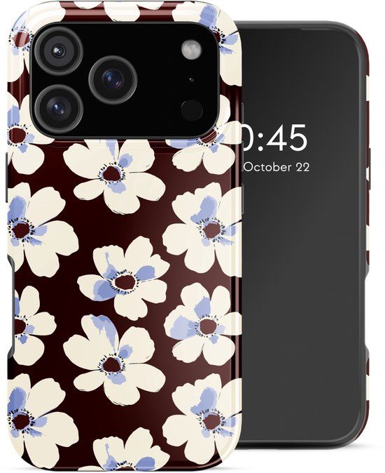 Selencia Hoesje - Geschikt voor Apple iPhone 17 Pro - Backcover geschikt voor MagSafe - Choco Flower Pop