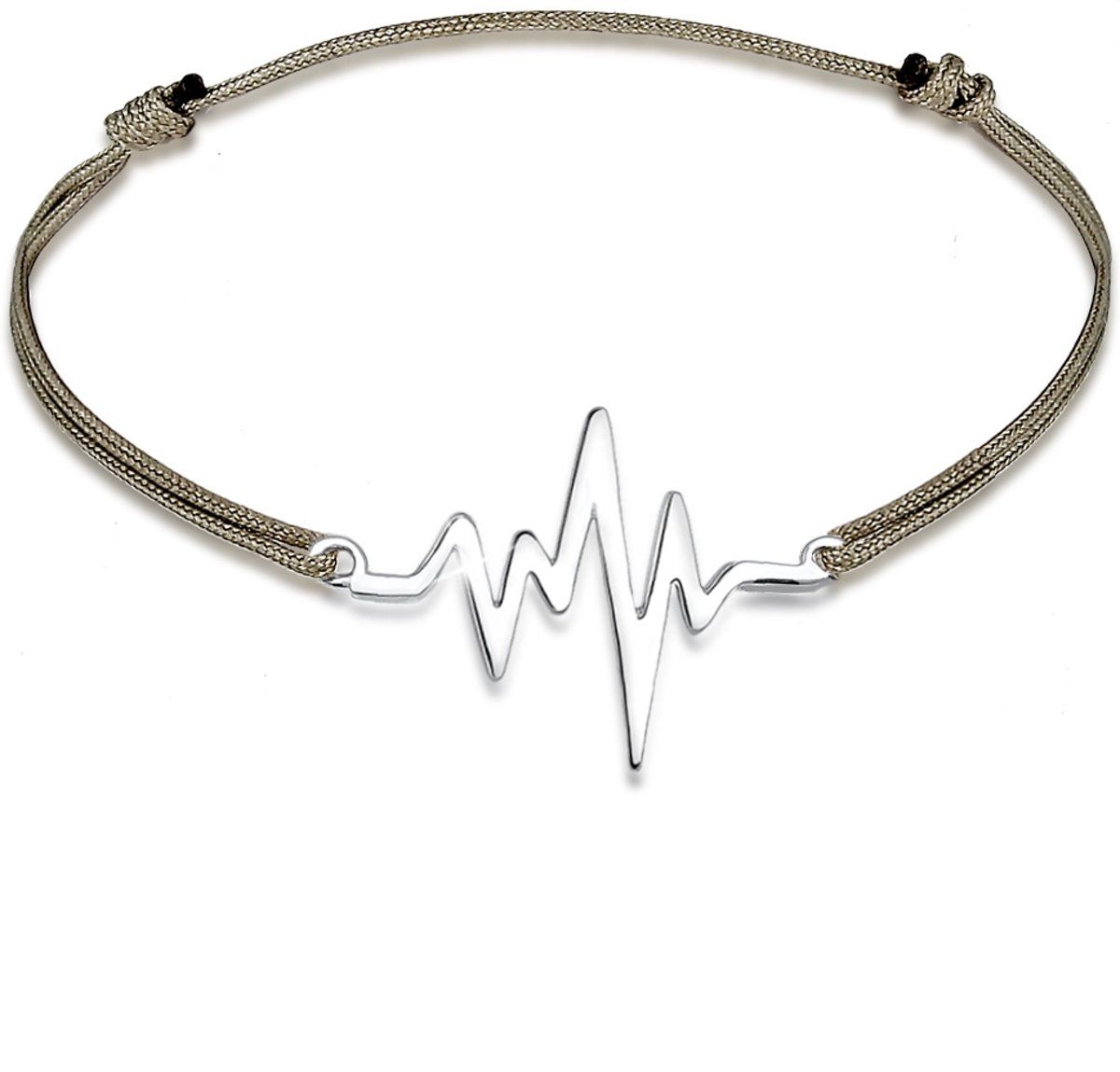 Elli Armbanden Hartslag textiel trend geo 925 zilver - 4050878551551