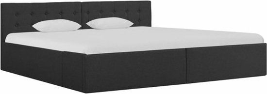 VidaXL Bedframe met hydraulische opslag stof donkergrijs 180x200 cm