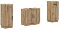 vidaXL - 3-delig - badkamerkast - set - HOORN - Artisanaal - eiken - Bewerkt - hout