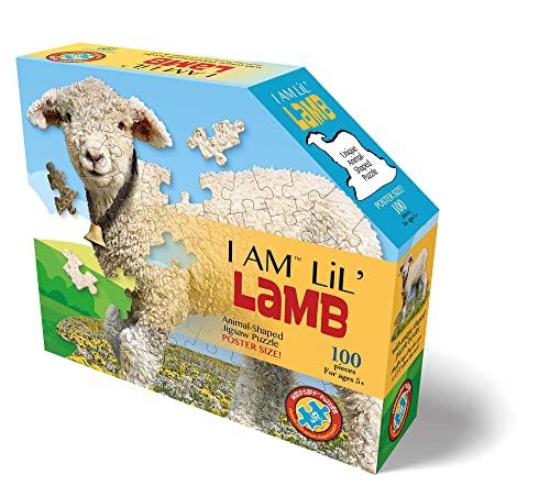 Carletto Deutschland MADD CAPP, 884018, shapepuzzle junior, contourpuzzel lam, 100 XL-puzzelstukjes voor volwassenen en kinderen vanaf 5 jaar