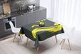 Bonamaison Tafelkleed, Anti-Mold, Sneldrogend, Waterdicht, 100% Polyester Tafellaken, Neon Geel, Rook, 140 x 140 Cm