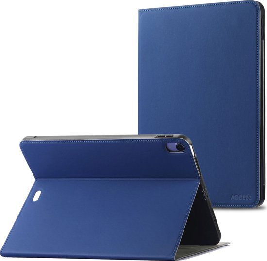 Accezz Classic Tablet Case - Donkerblauw - Geschikt voor iPad Air 5 (2022) / iPad Air 4 (2020) / iPad Air 11 inch (2024) M2 - Book Case