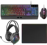 Mars Gaming MCP124PRO toetsenbord Inclusief muis Gamen USB QWERTY Spaans Zwart