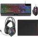 Mars Gaming MCP124PRO toetsenbord Inclusief muis Gamen USB QWERTY Spaans Zwart