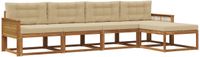 vidaXL - Buiten - bank - set - 5 - st - Natuurlijk - en - Beige