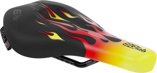 SQlab 6 1/2 ERGOWAVE® - OX – Kinderfietszadel – 9 cm – Mountainbike - Perfecte Pasvorm tot 9 Jaar - Bekkenbeweging tot 7° - Met Zadeldip - Slanke Achterkant – Vlammenontwerp - Zwart