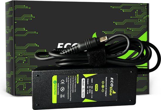 EcoLine - Oplader / AC Adapter - Samsung NP-P50 NP-P60 NP-M70 Pro R510 R530 R540 R580 RV511 - 19V 4.74A 90W