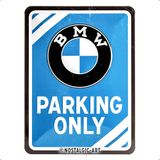 Nostalgic-Art BMW Parking Only Blue Retro Metal Sign, 15 x 20 cm