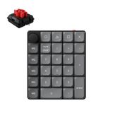 Keychron K0 Max QMK/VIA draadloos numeriek toetsenblok, programmeerbaar, hot-swappable rode schakelaar, RGB-achtergrondverlichting, 2,4 GHz en Bluetooth 5.3, pollingsfrequentie van 1000 Hz, met knop