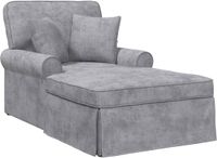 vidaXL Chaise Lounge met Rok Lichtgrijs 157 x 91 x 91 cm ARES