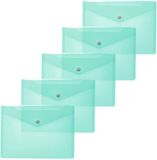 HERMA 20060 Documenthoezen A5 Transparant Turquoise, 5 Stuks