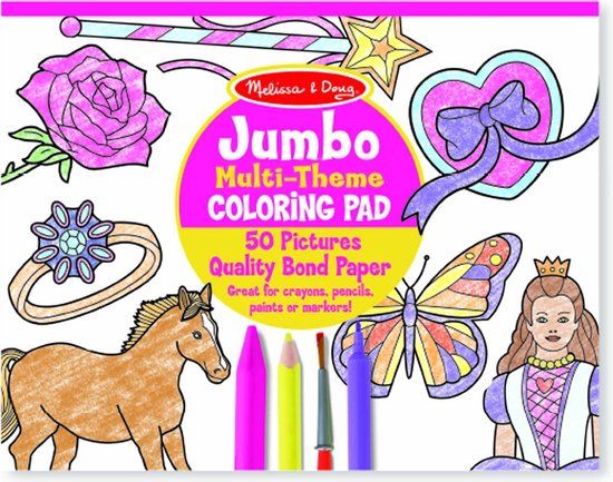 Melissa & Doug XXL Kleurboek - Roze - 50 Pagina's - Meisjes - 3+ Jaar