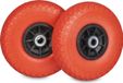 Merkloos Relaxdays 2x steekwagenwiel 3.00-4" - 260x85 mm - rubber - tot 80 kg - bolderkarwiel - rood-zwart