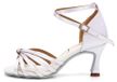 BURTAN "HAVANA" Chaussures de salsa, Bachata, Kizomba, version été, blanc, 7 cm.