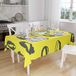 Bonamaison Tafelkleed, Anti-Mold, Sneldrogend, Waterdicht, 100% Polyester Tafellaken, Neon Geel, Rook, 140 x 160 Cm