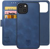 Rosso Element Uitneembaar 2-in-1 Hoesje Geschikt voor Apple iPhone 14 | Luxe Portemonnee | Back Cover | Pasjeshouder | Blauw