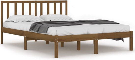 vidaXL Bedframe massief grenenhout honingbruin 200x200 cm