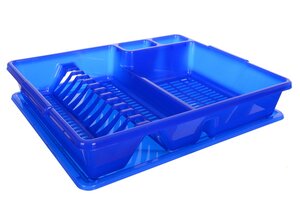 EBCplast Afdruiprek en Onderzetter 2-delig met kliksysteem BLAUW