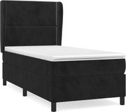 vidaXL Boxspring met matras fluweel zwart 100x200 cm