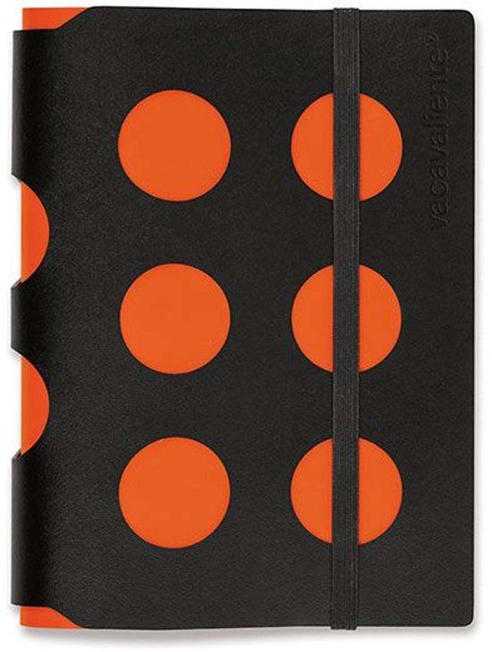 Vacavaliente Notitieboek A5 Multi Dots - Gerecycled Leer - Oranje