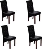 vidaXL Stoelen 4 stuks kunstleer noir