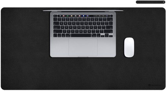 iMoshion Bureau Onderlegger 90 x 45 cm - Zwart - Kunstleer - Antislip