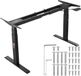VEVOR Bureauframe met Dubbele Motor, Verstelbare Hoogte 65-129 Cm en Lengte 110-178 Cm, Elektrisch Tafelframe, Ergonomische Werkstationbasis, 3 Posities (Alleen Zwart Frame)