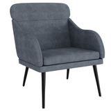 VidaXL Fauteuil 63x76x80 cm fluweel donkergrijs