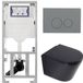 Geberit QeramiQ Dely Toiletset - Diepspoel - Rimless - Inbouwreservoir - Softclose - Mat Zwart