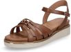 Tamaris Plateau Sandalen Dames Bruin Leer Sleehak 8cm+ Gesp 40