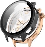 Wigento Oppo Watch X2, kunststof PC beschermhoes + gehard 9H glas, zwart