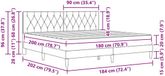 vidaXL Bedframe met matras Donkergrijs 180 x 200 cm Fluweel