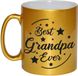 Bellatio Decorations Bol Best Grandpa Ever cadeau koffiemok / theebeker - goudkleurig - 330 ml - verjaardag / bedankje - mok voor opa