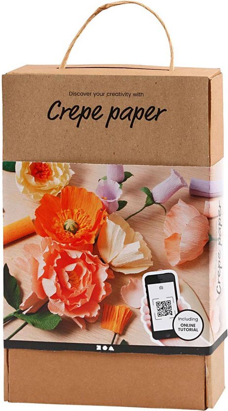 creotime Crepe Papier Ontdekken Kit, 105 gr, Diverse Kleuren, 1 Set