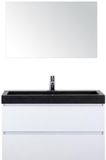 BES LED Maxx XL Badmeubelset 100 cm - Wit Hoogglans - Wastafel Lucca 1 Kraangat met Spiegel